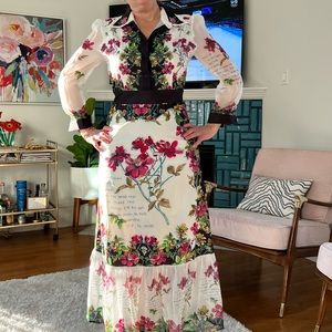 BURRYCO long sleeve flower maxi dress XL